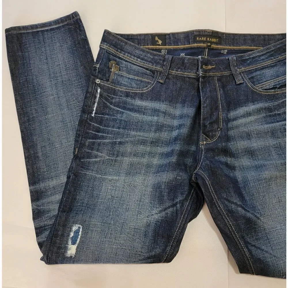 Rare Rabbit RR Be Rare MMXIV Skinny Straight Leg Dark Wash Jeans Mens 34 NWOT